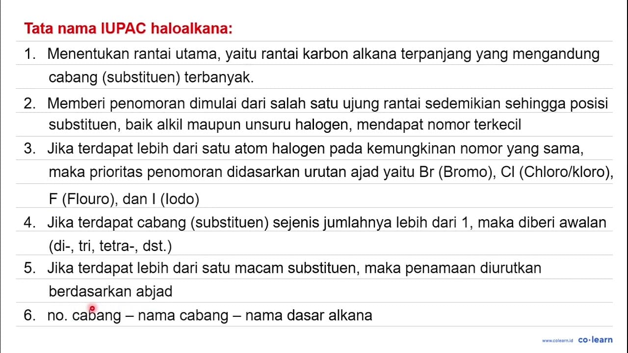 Tuliskan nama senyawa berikut. a. CHBr_(2)-CH(CH_(3))_(2)