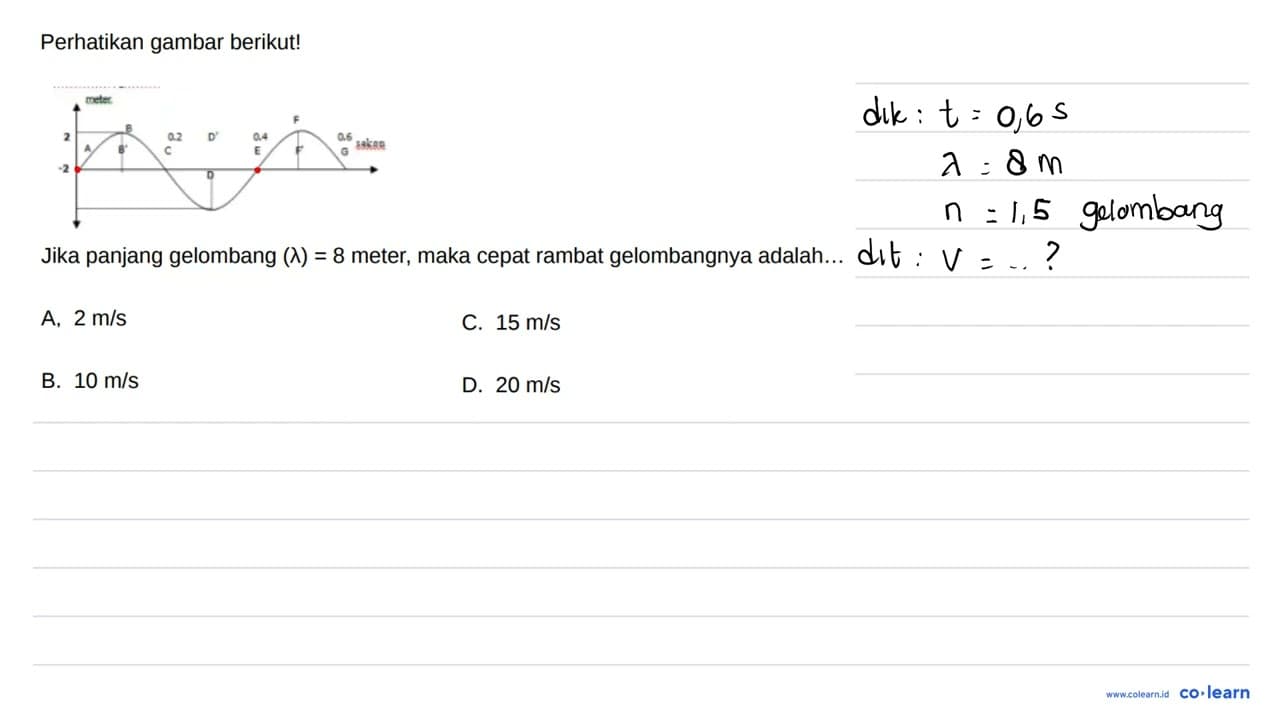 Perhatikan gambar berikut! meter B F 2 0,2 D' 0,4 0,6 A B'