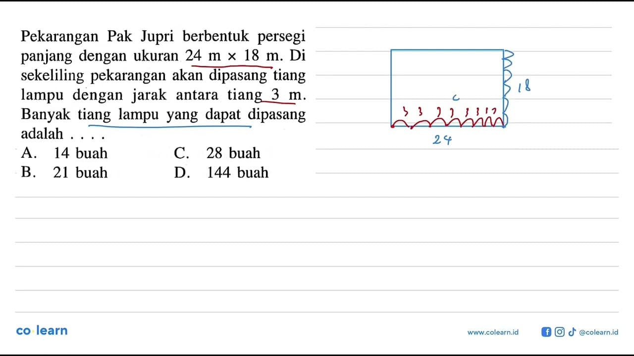 Pekarangan Pak Jupri berbentuk persegi panjang dengan