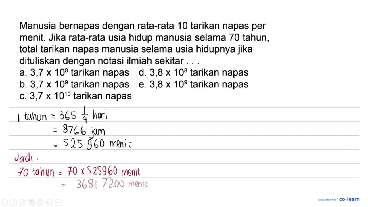 Manusia bernapas dengan rata-rata 10 tarikan napas per