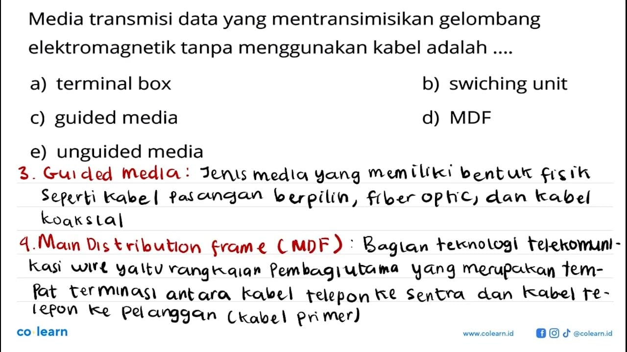 Media transmisi data yang mentransimisikan gelombang