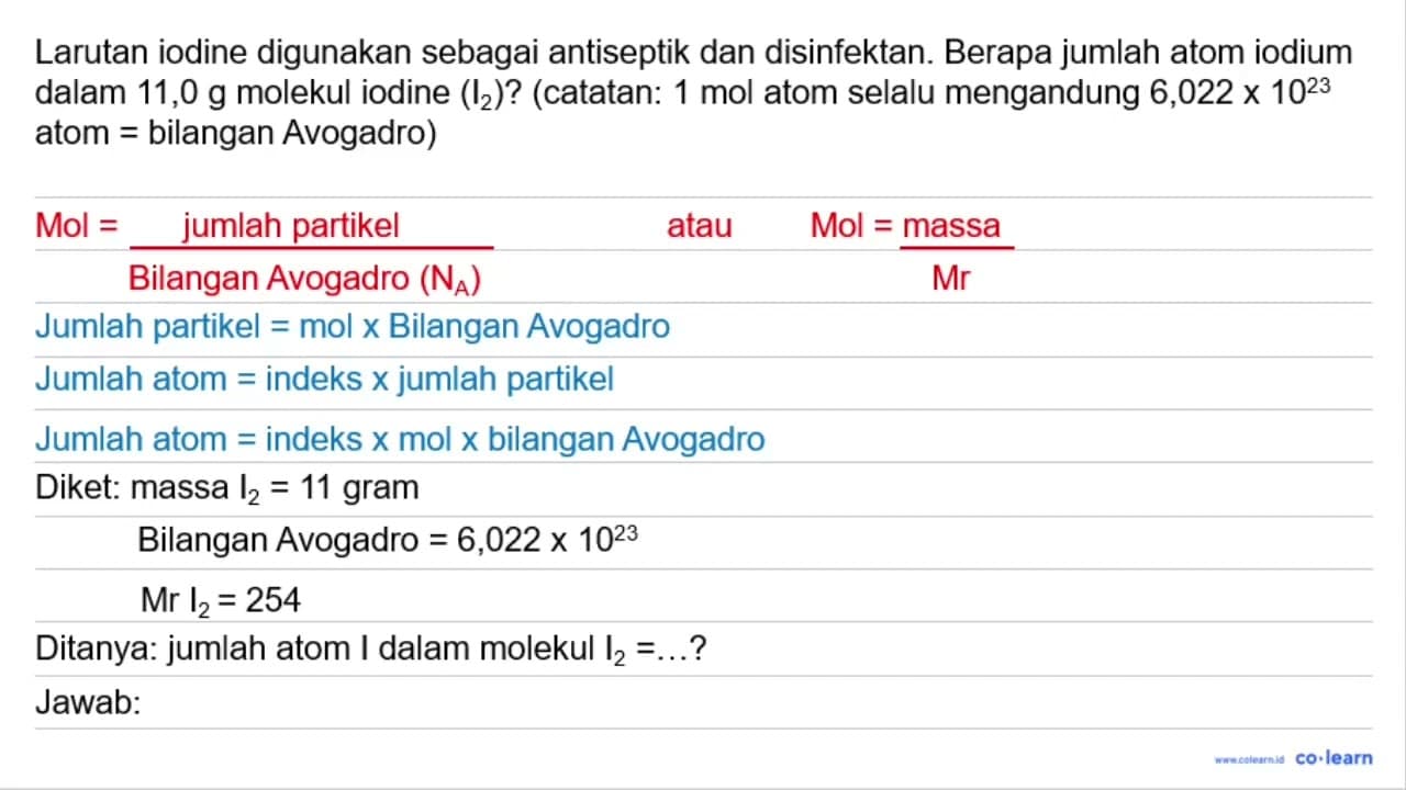 Larutan iodine digunakan sebagai antiseptik dan