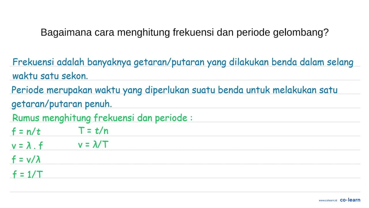 Bagaimana cara menghitung frekuensi dan periode gelombang?