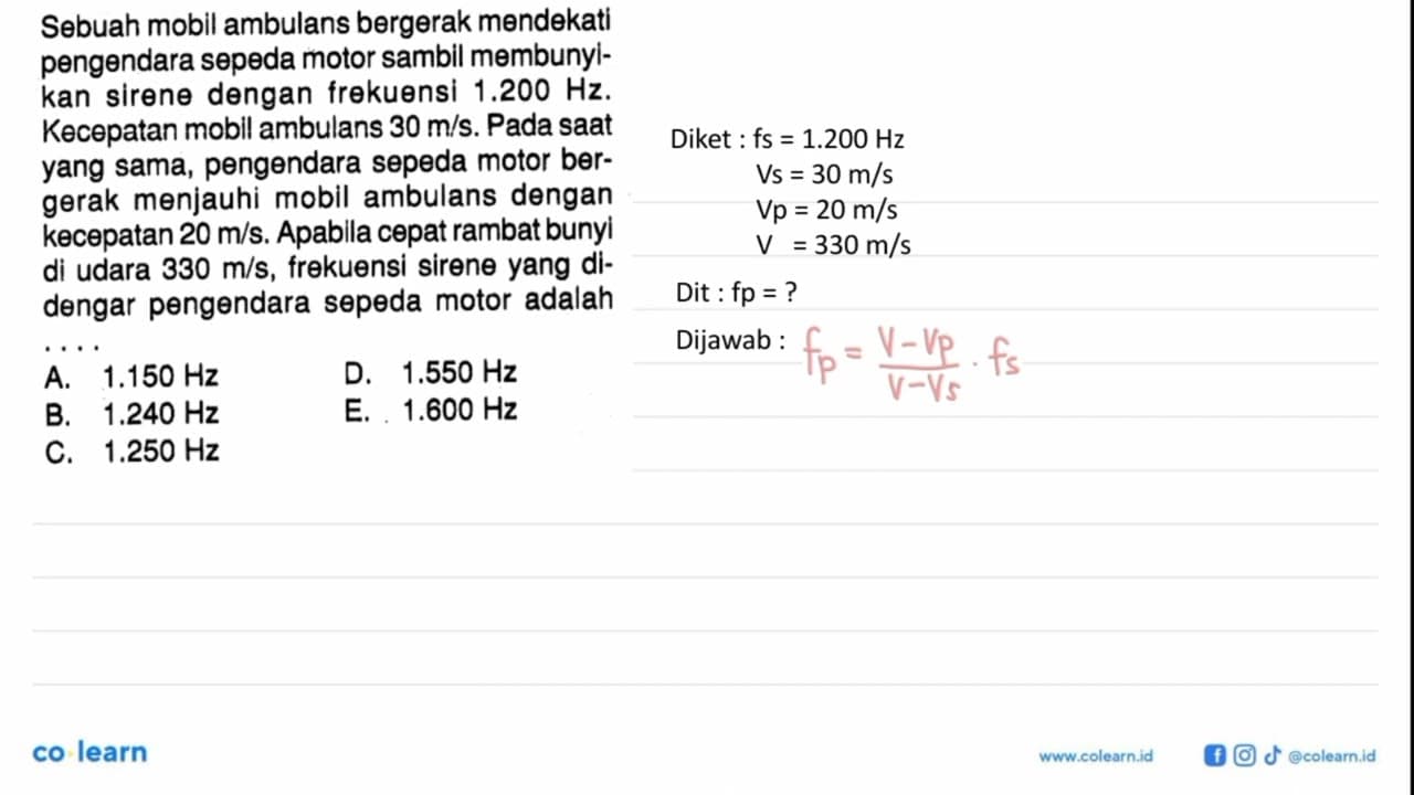 Sebuah mobil ambulans bergerak mendekati pengendara sepeda