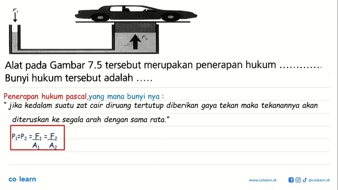 "(Hidrolik Cuci Mobil)" Alat pada Gambar 7.5 tersebut