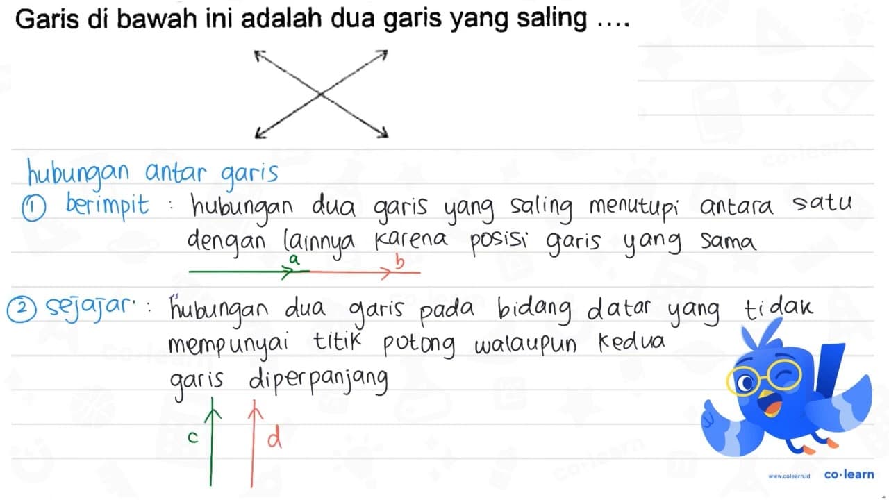 Garis di bawah ini adalah dua garis yang saling