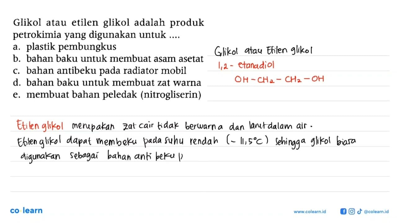 Glikol atau etilen glikol adalah produk petrokimia yang