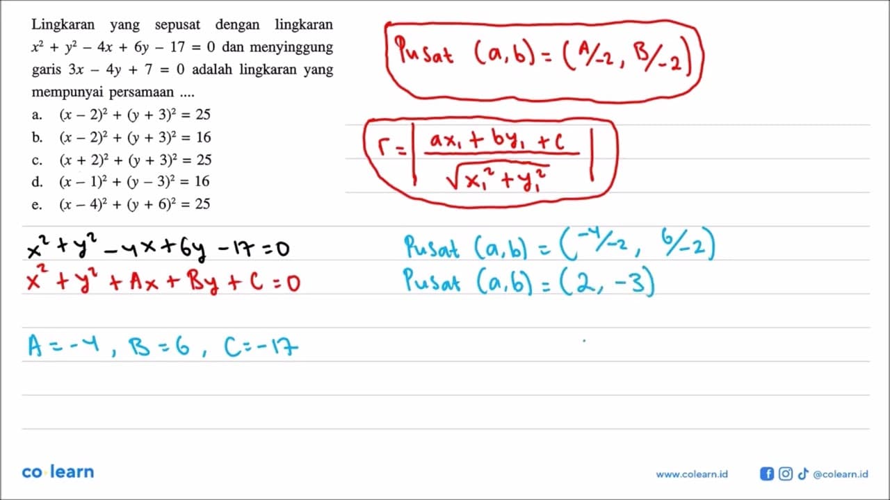 Lingkaran yang sepusat dengan lingkaran x^2+y^2-4 x+6