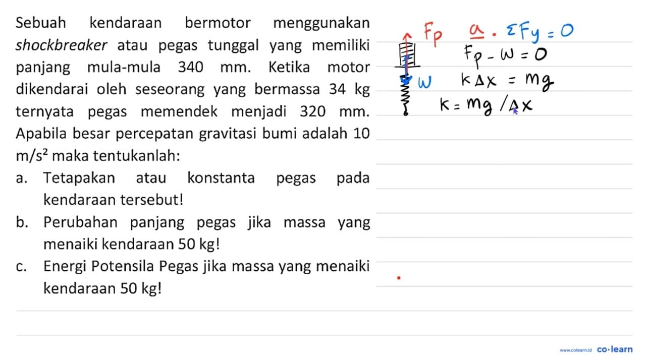 Sebuah kendaraan bermotor menggunakan shockbreaker atau