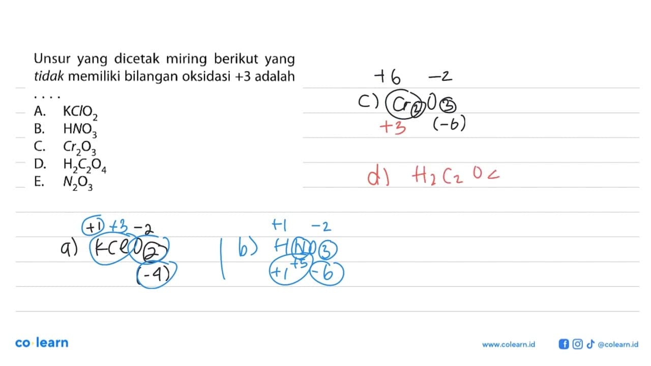 Unsur yang dicetak miring berikut yang tidak memiliki