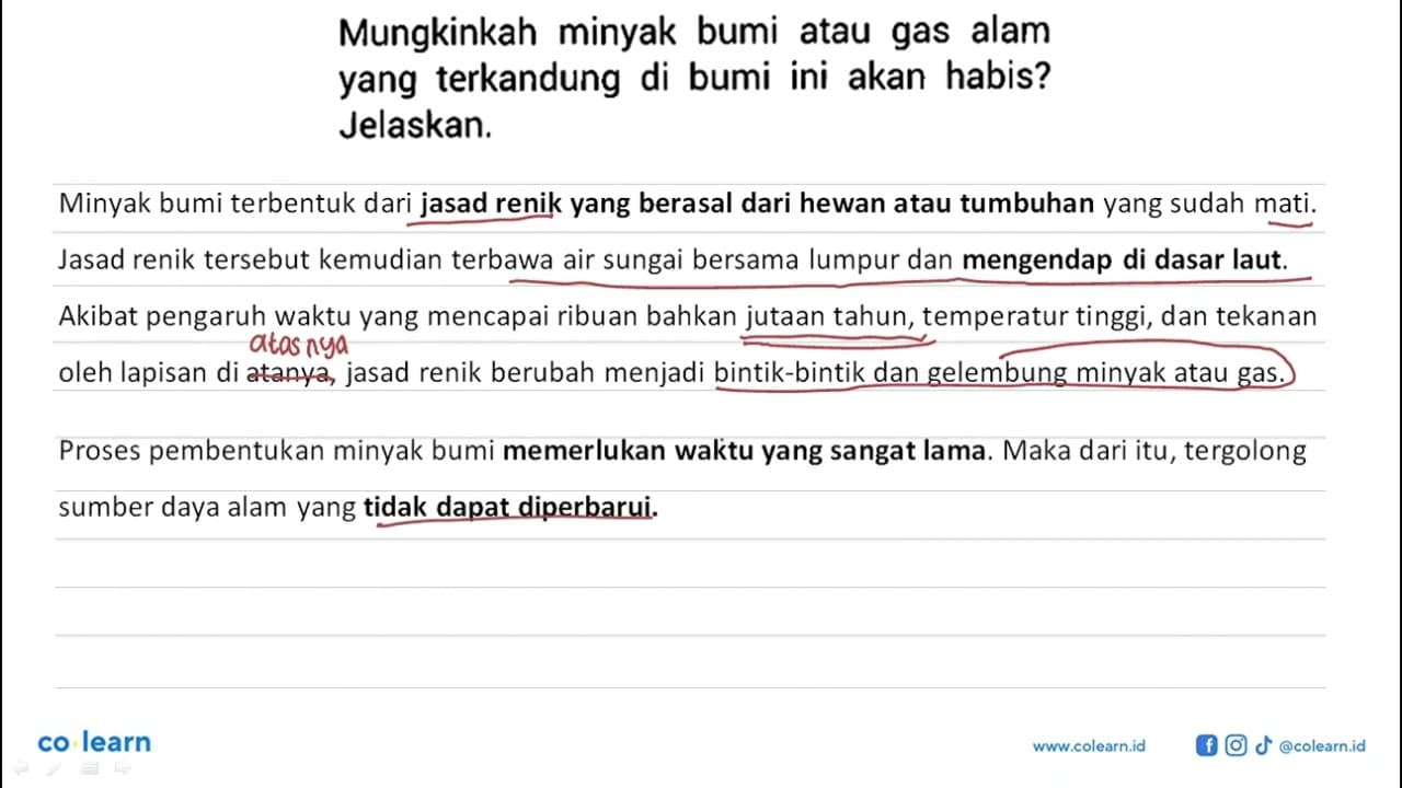 Mungkinkah minyak bumi atau gas alam yang terkandung di