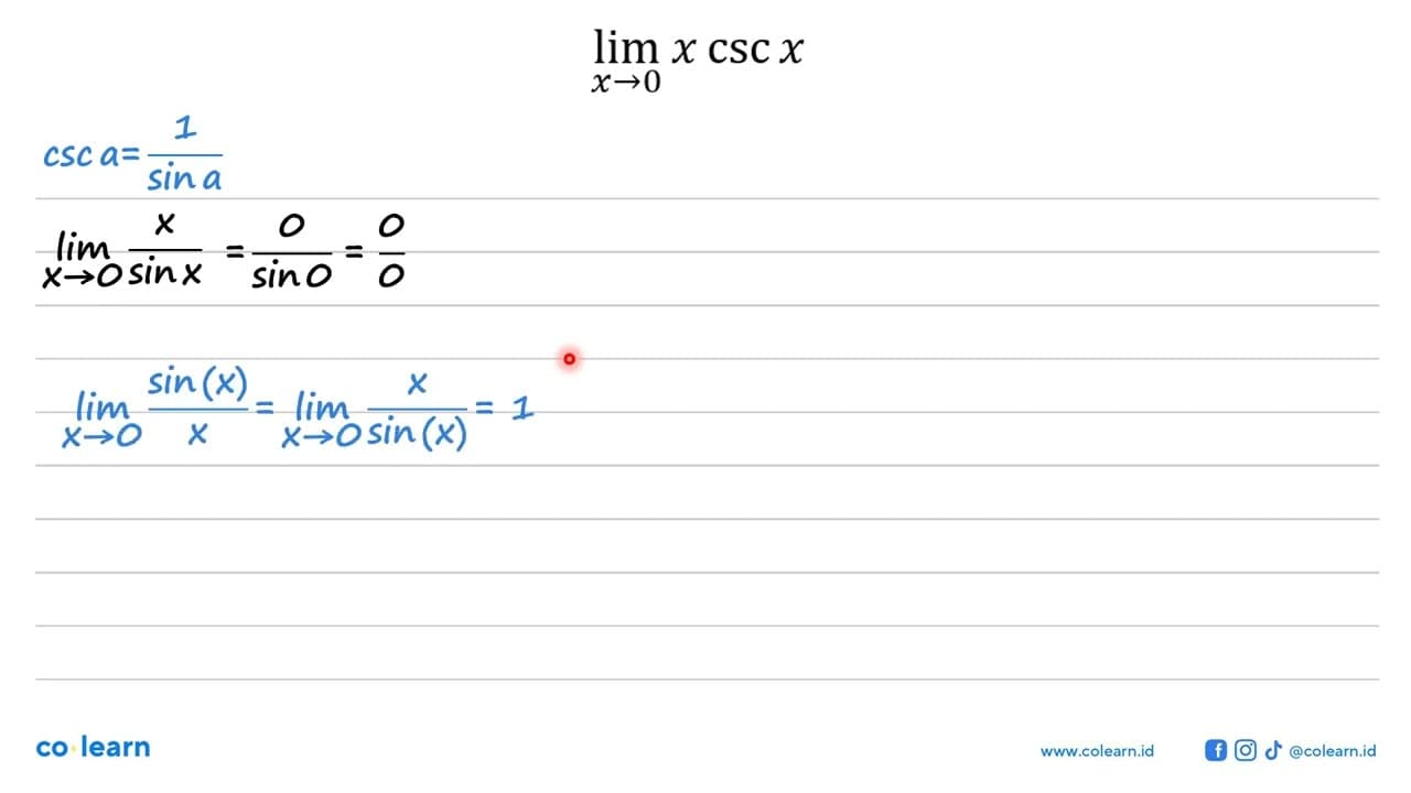 lim x->0 x csc x