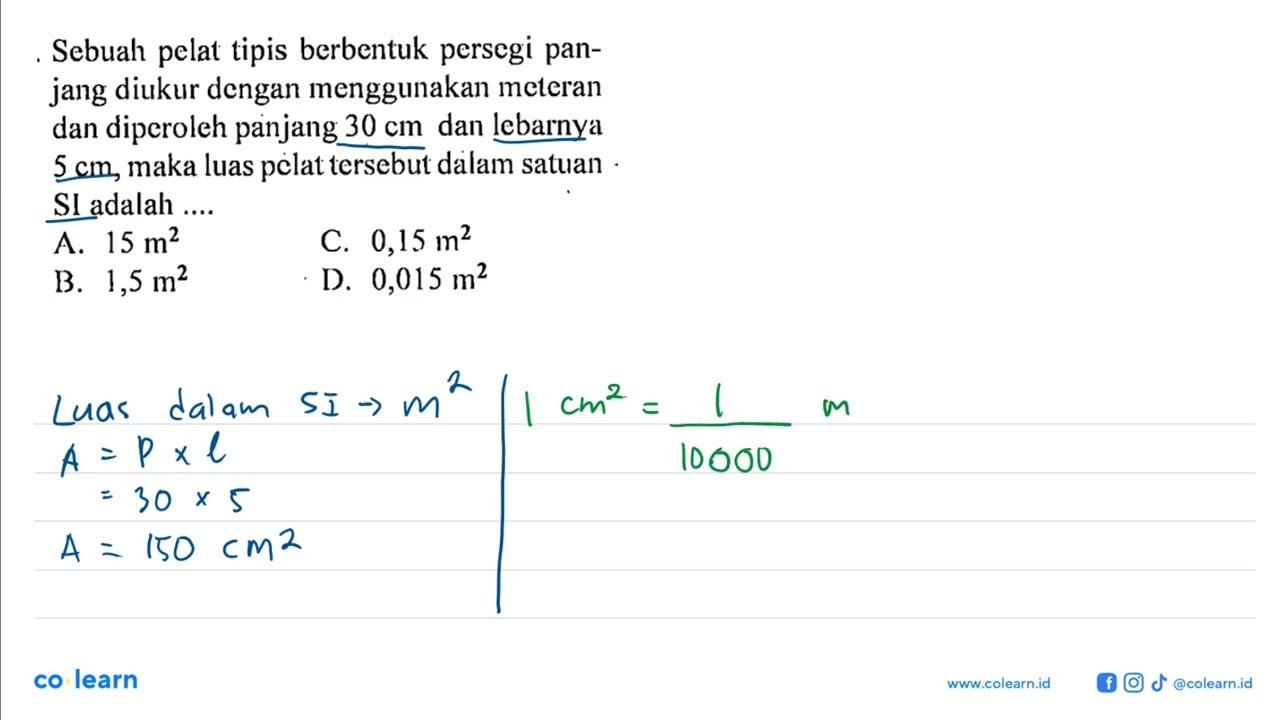 Sebuah pelat tipis berbentuk persegi pan- jang diukur