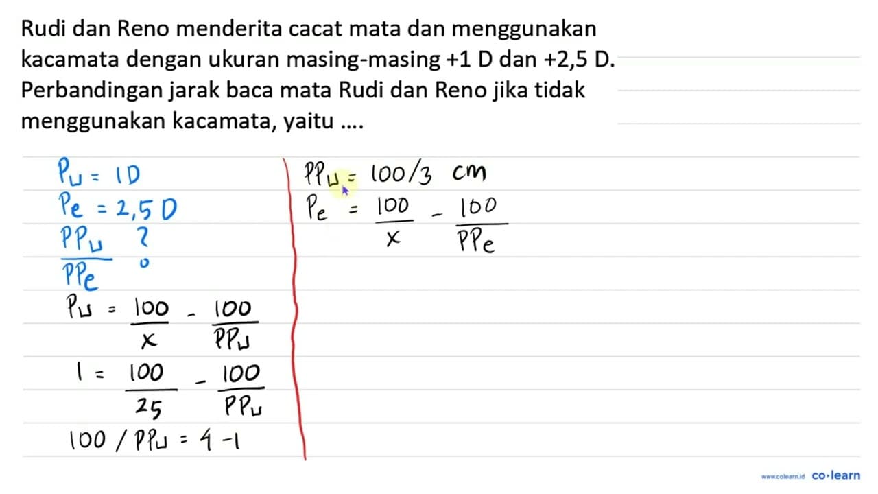 Rudi dan Reno menderita cacat mata dan menggunakan kacamata