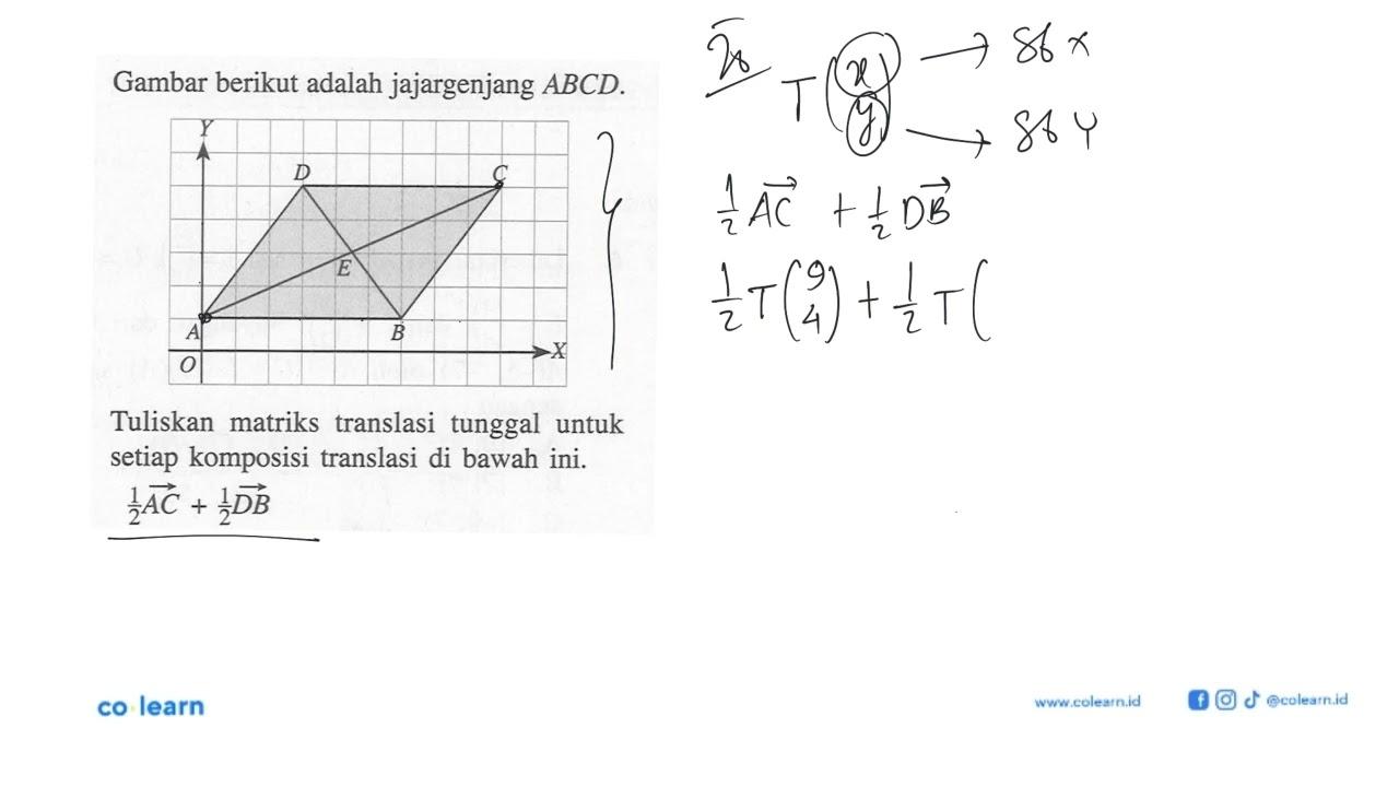 Gambar berikut adalah jajargenjang ABCD. Y D C E A B X 0