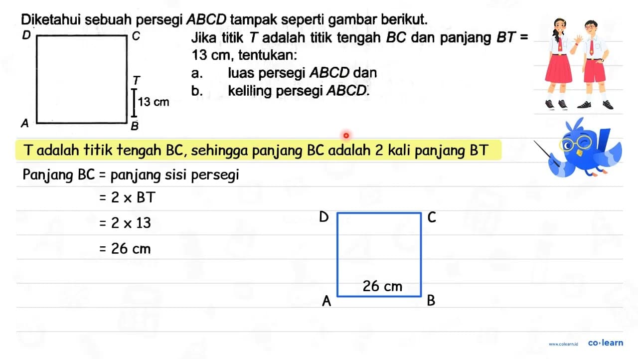 Diketahui sebuah persegi A B C D tampak seperti gambar