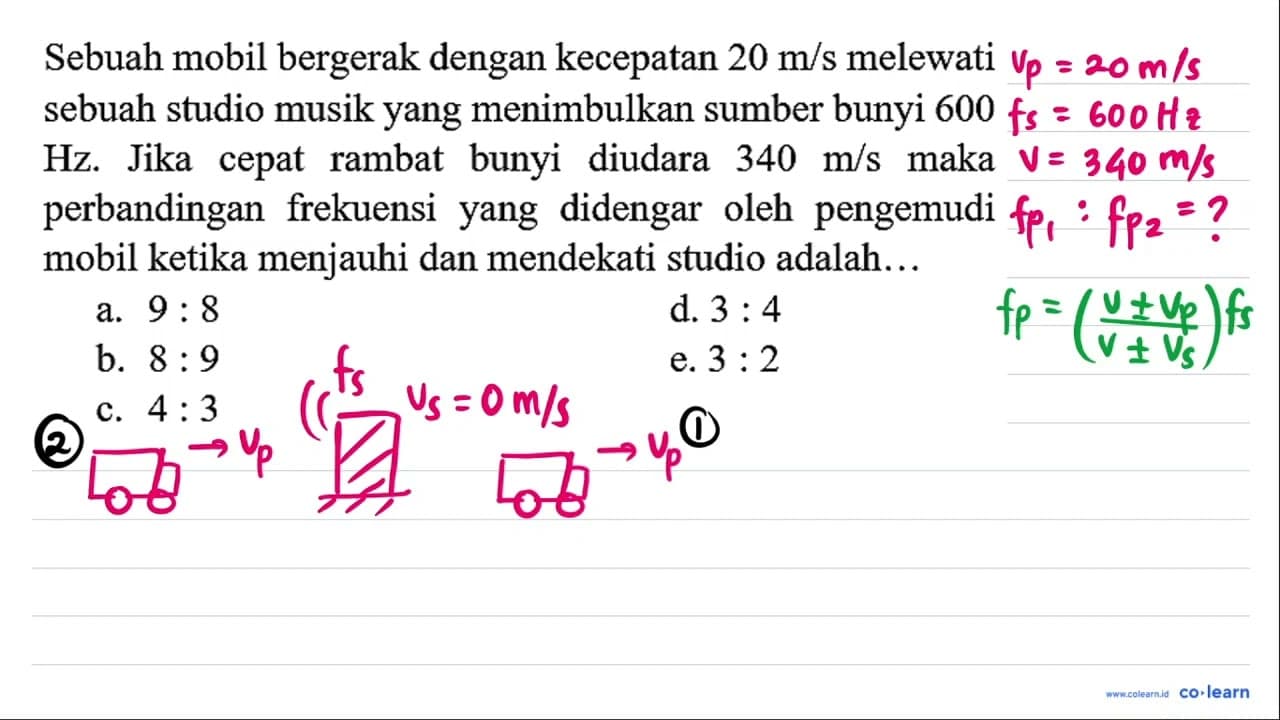 Sebuah mobil bergerak dengan kecepatan 20 m / s melewati