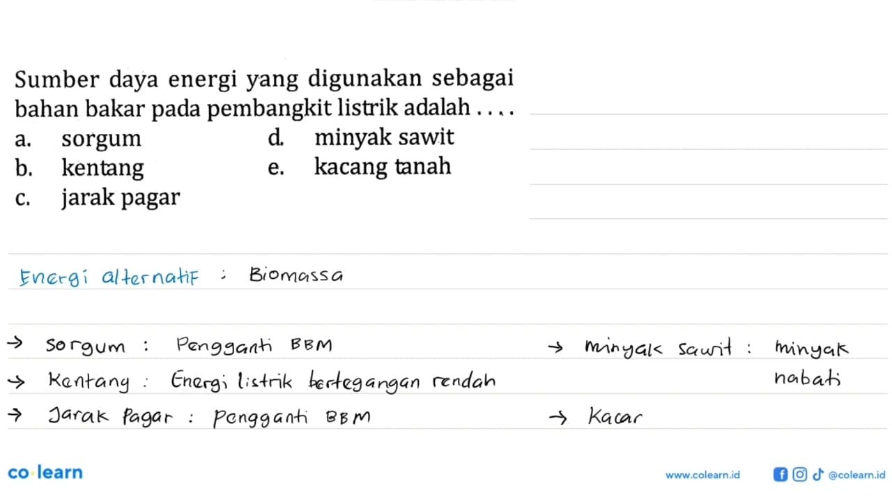 Sumber daya energi yang digunakan sebagai bahan bakar pada