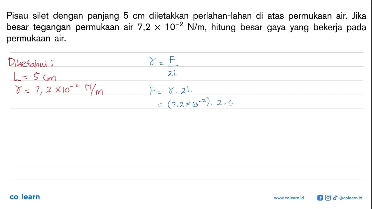 Pisau silet dengan panjang 5 cm diletakkan perlahan-lahan