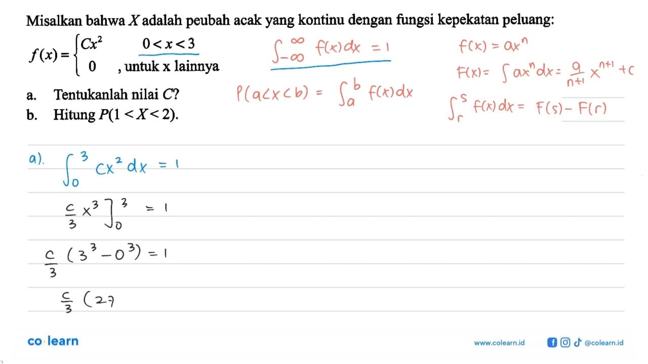 Misalkan bahwa X adalah peubah acak yang kontinu dengan