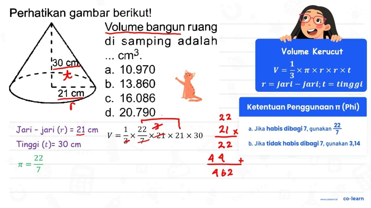 Perhatikan gambar berikut! i Volume bangun ruang di samping