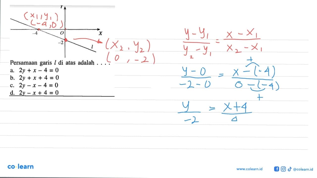 Persamaan garis l di atas adalah....