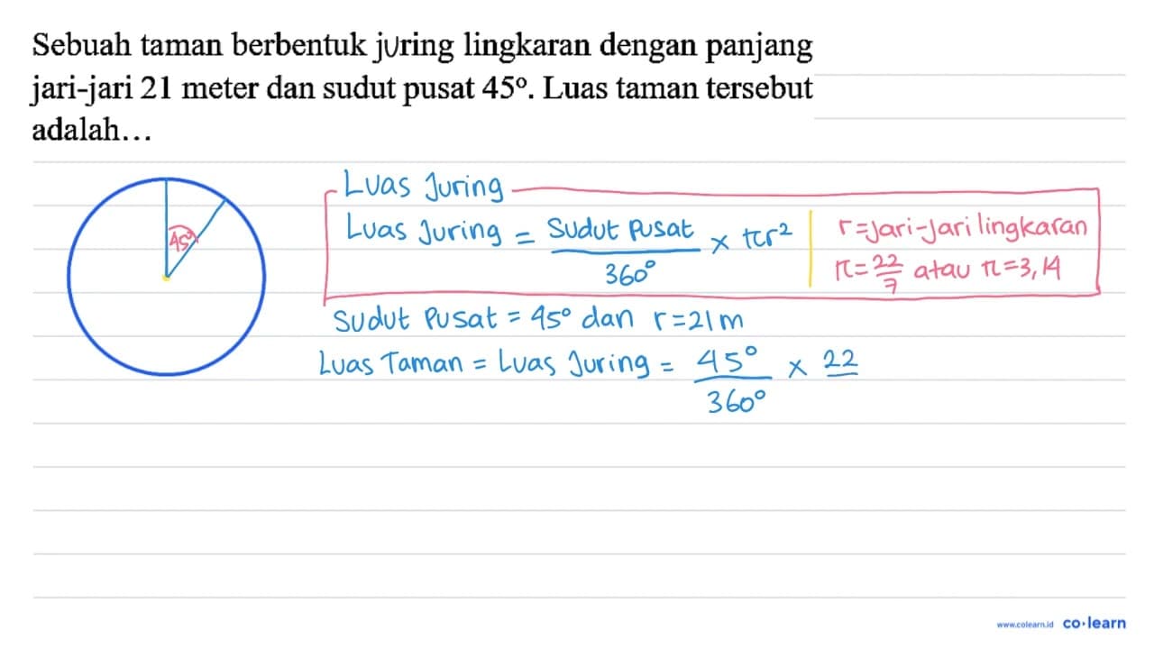 Sebuah taman berbentuk jaring lingkaran dengan panjang