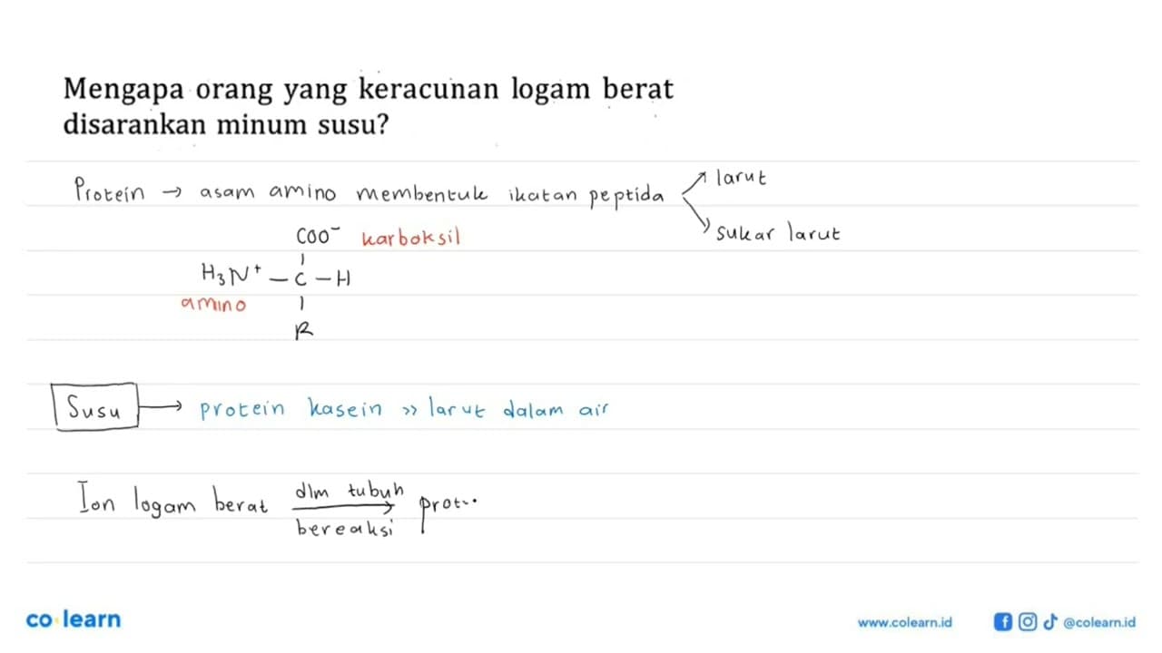 Mengapa orang yang keracunan logam berat disarankan minum