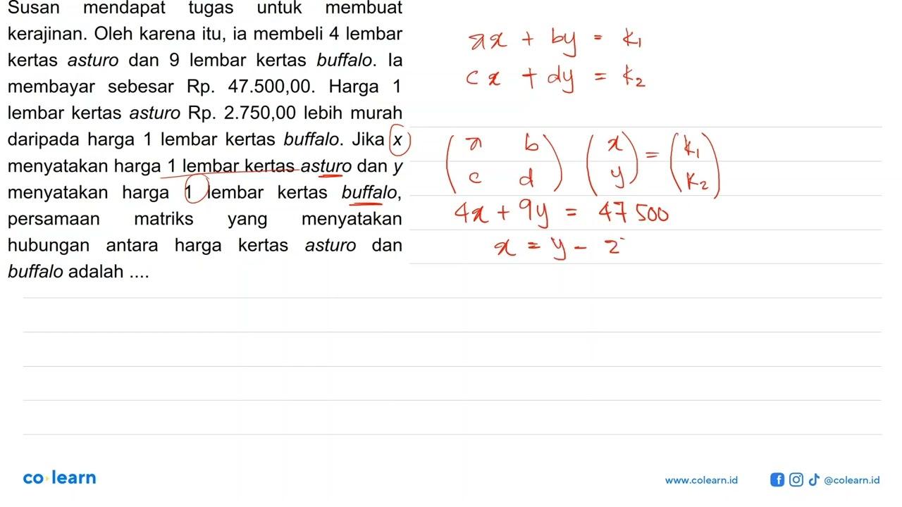 Susan mendapat tugas untuk membuat kerajinan. Oleh karena