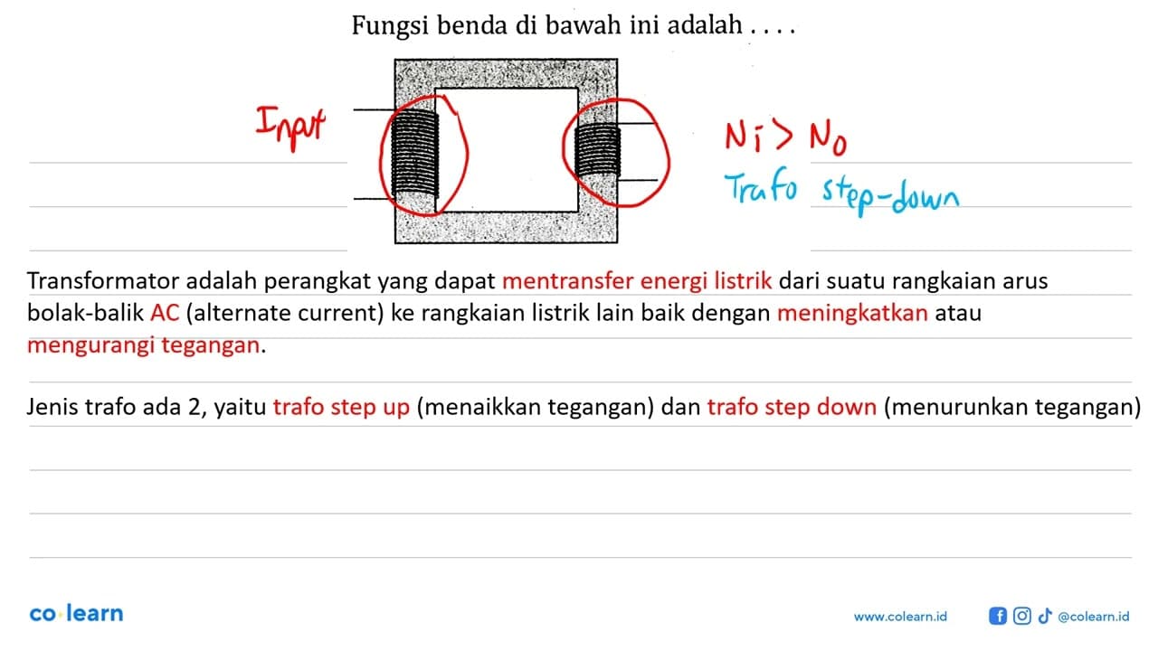 Fungsi benda di bawah ini adalah ...