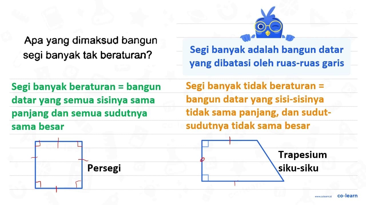 Apa yang dimaksud bangun segi banyak tak beraturan?