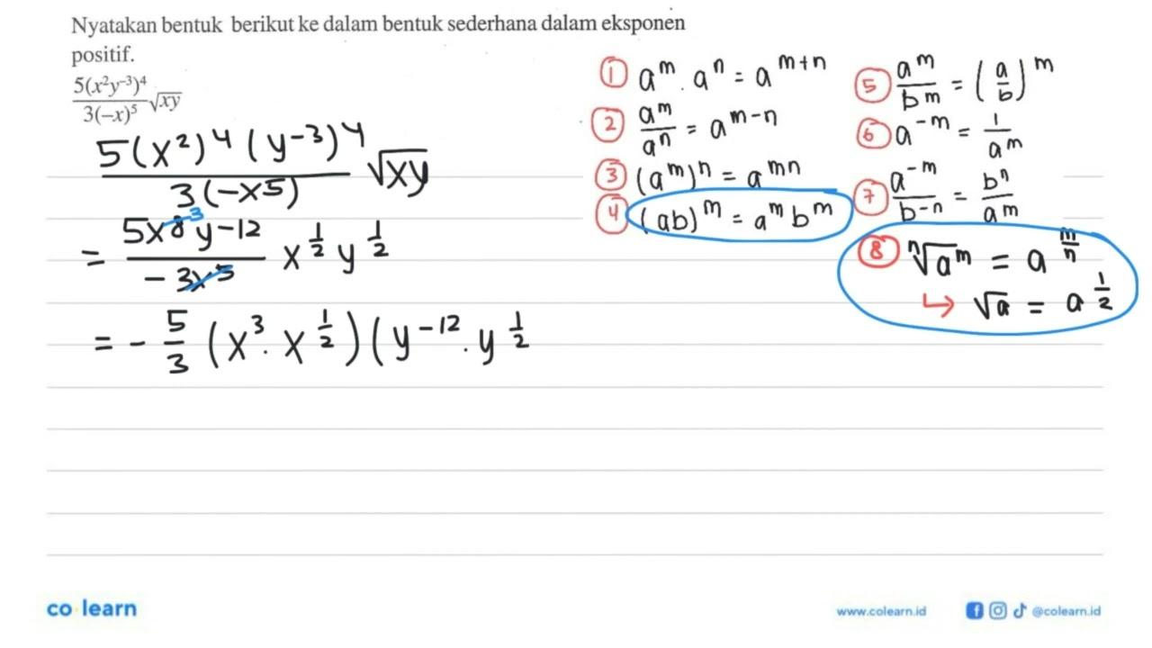 Nyatakan bentuk berikutke dalam bentuk sederhana dalam