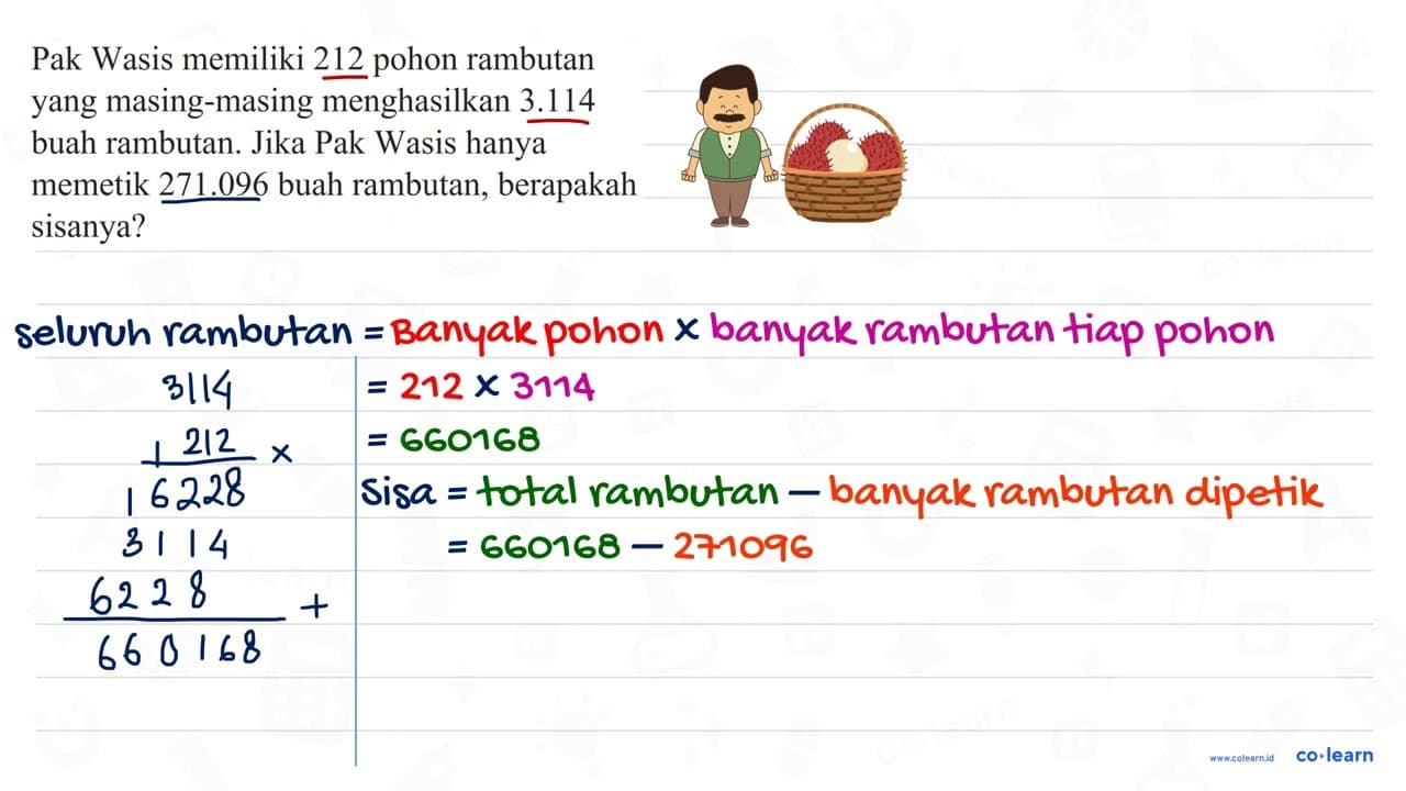 Pak Wasis memiliki 212 pohon rambutan yang masing-masing