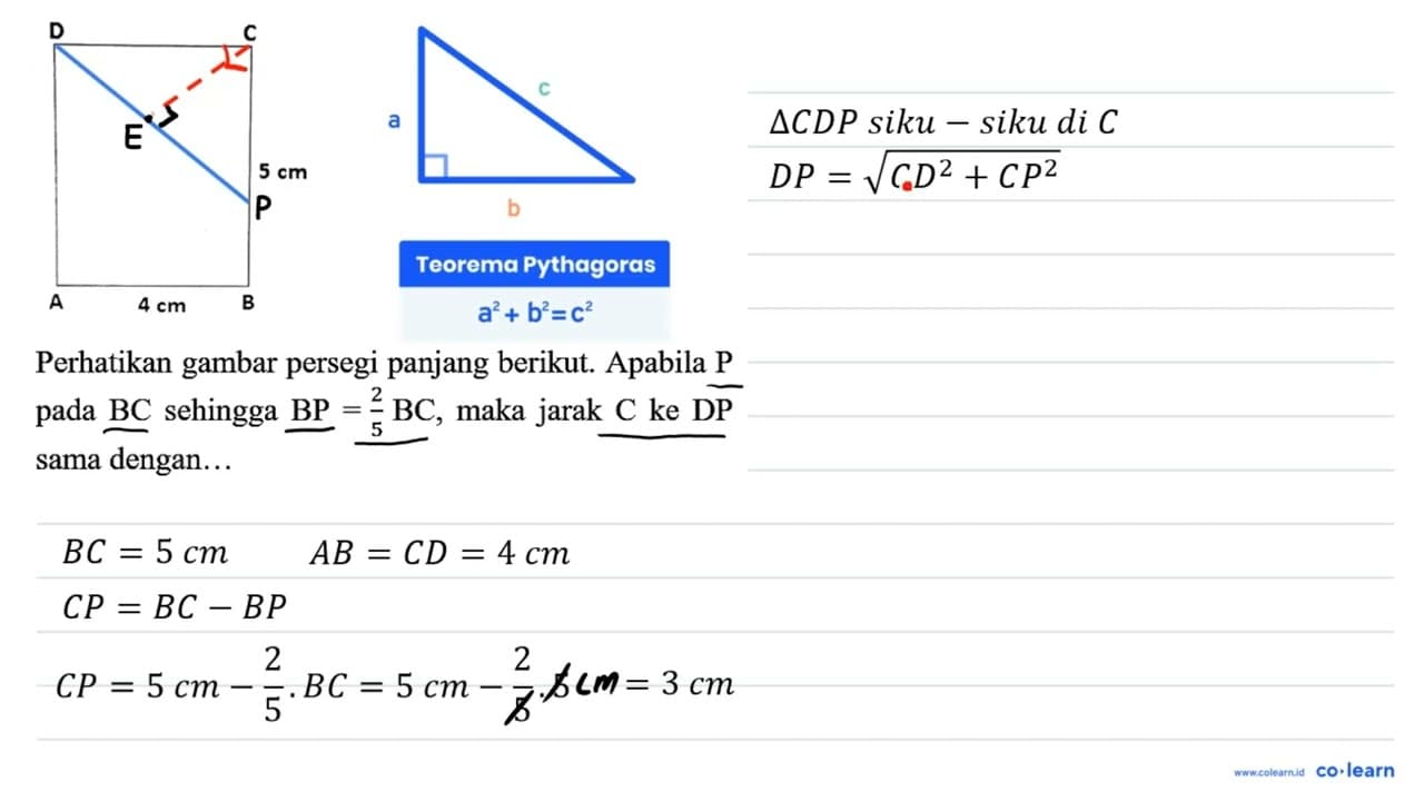 Perhatikan gambar persegi panjang berikut. Apabila P pada