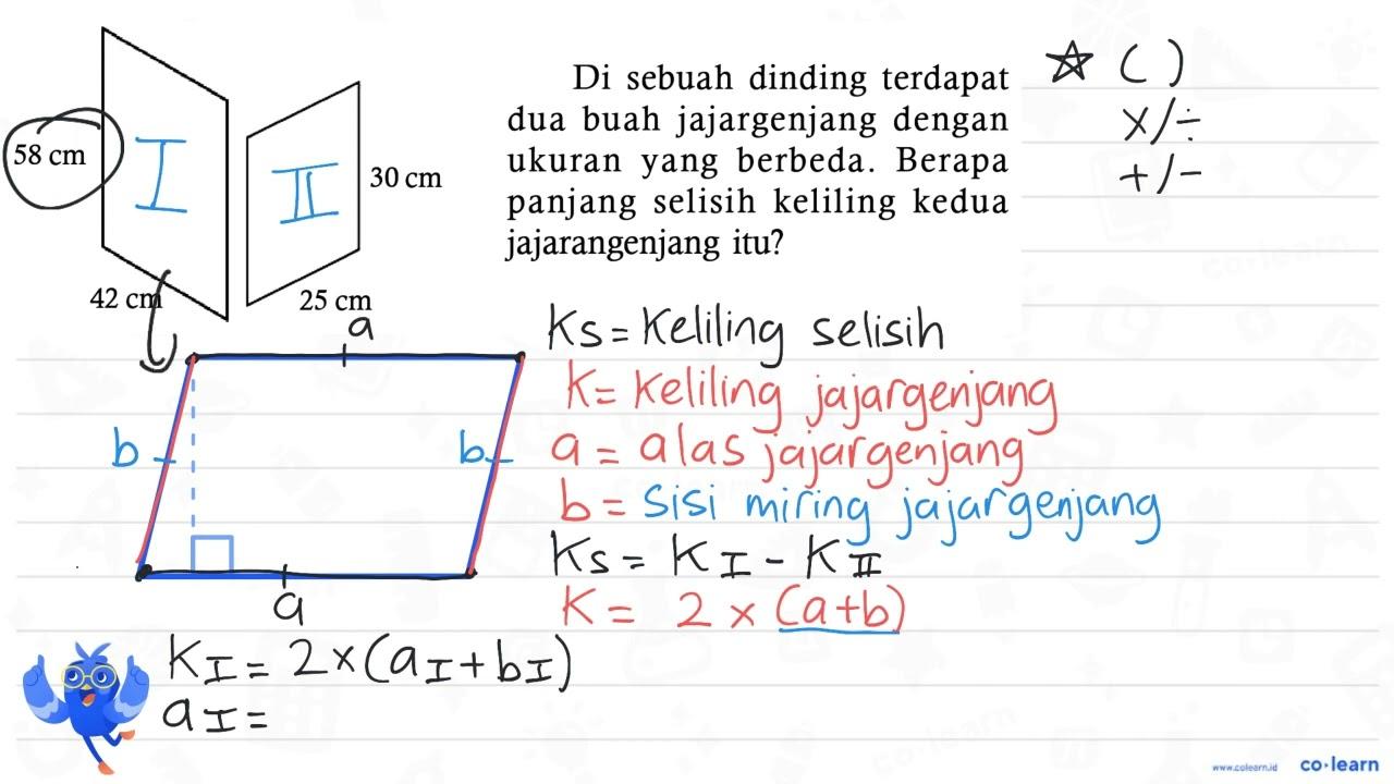 Di sebuah dinding terdapat dua buah jajargenjang dengan