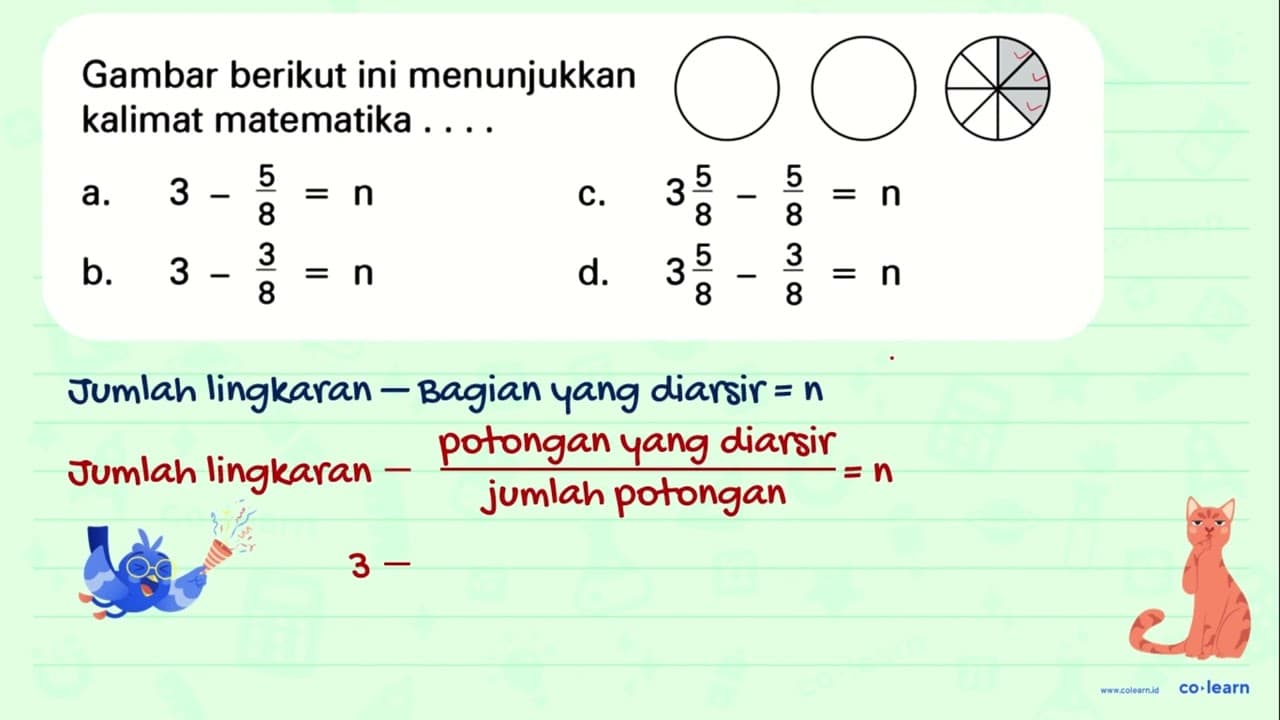 Gambar berikut ini menunjukkan kalimat matematika ....