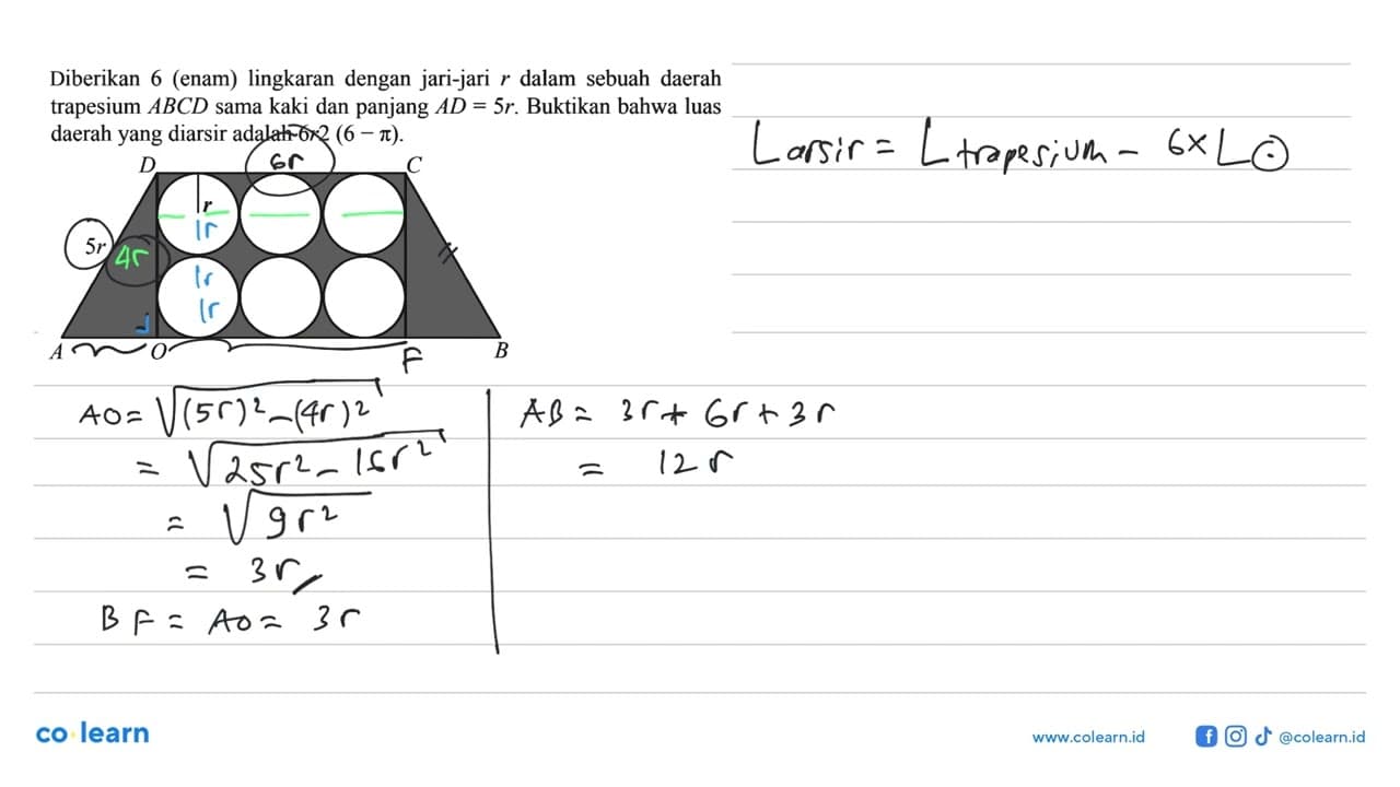 Diberikan 6 (enam) lingkaran dengan jari-jari r dalam