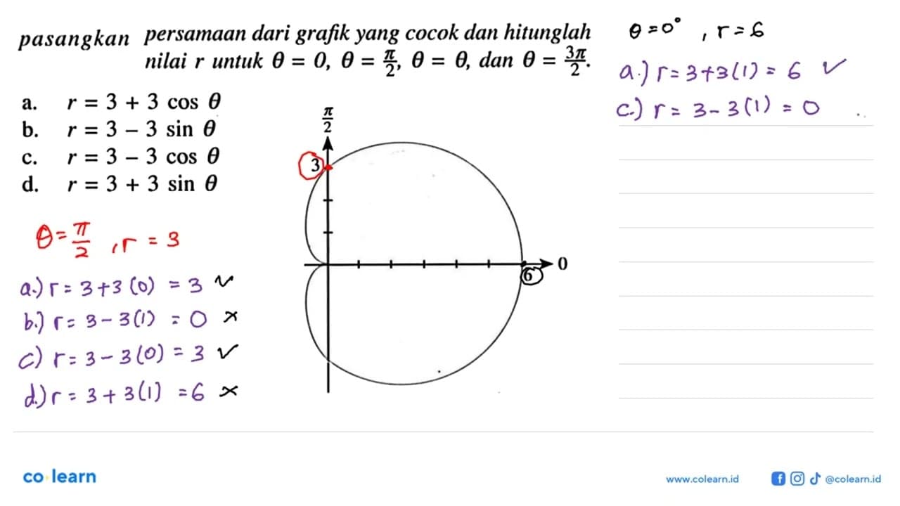 pasangkan persamaan dari grafik yang cocok dan hitunglah