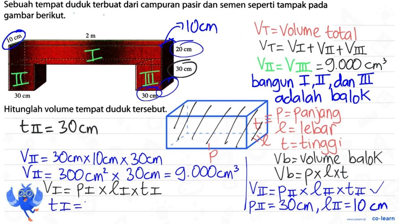 Sebuah tempat duduk terbuat dari campuran pasir dan semen