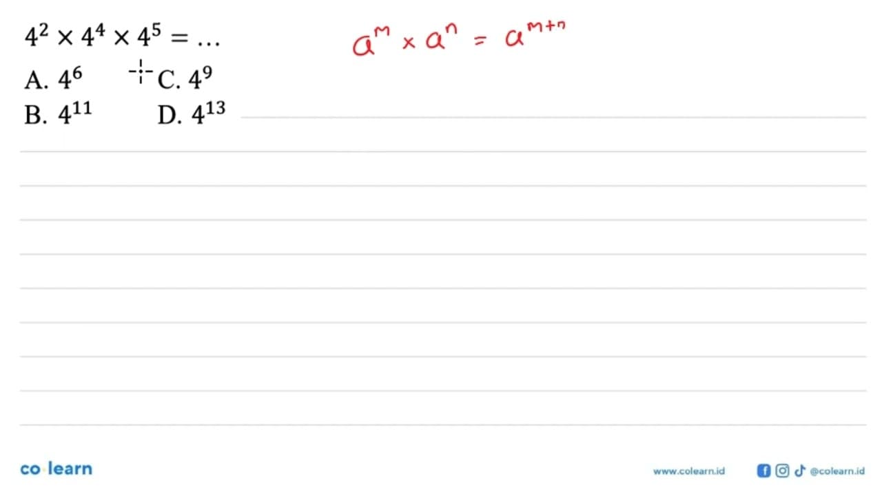 4^2 x 4^4 x 4^5=...