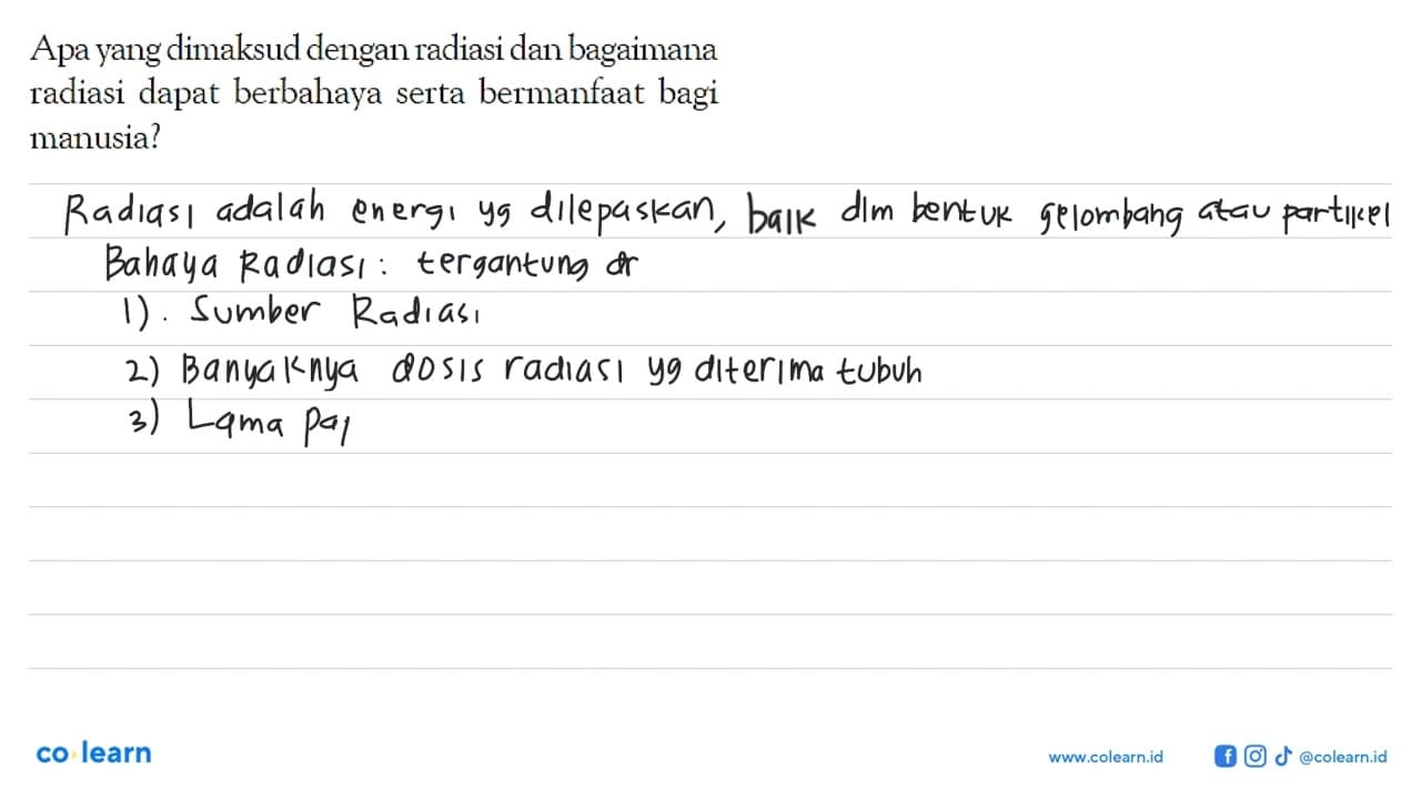 Apa yang dimaksud dengan radiasi dan bagaimana radiasi