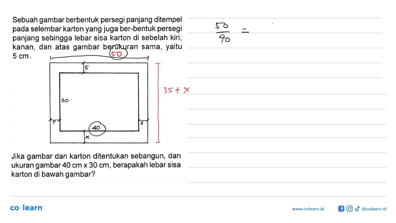 Sebuah gambar berbentuk persegi panjang ditempel pada