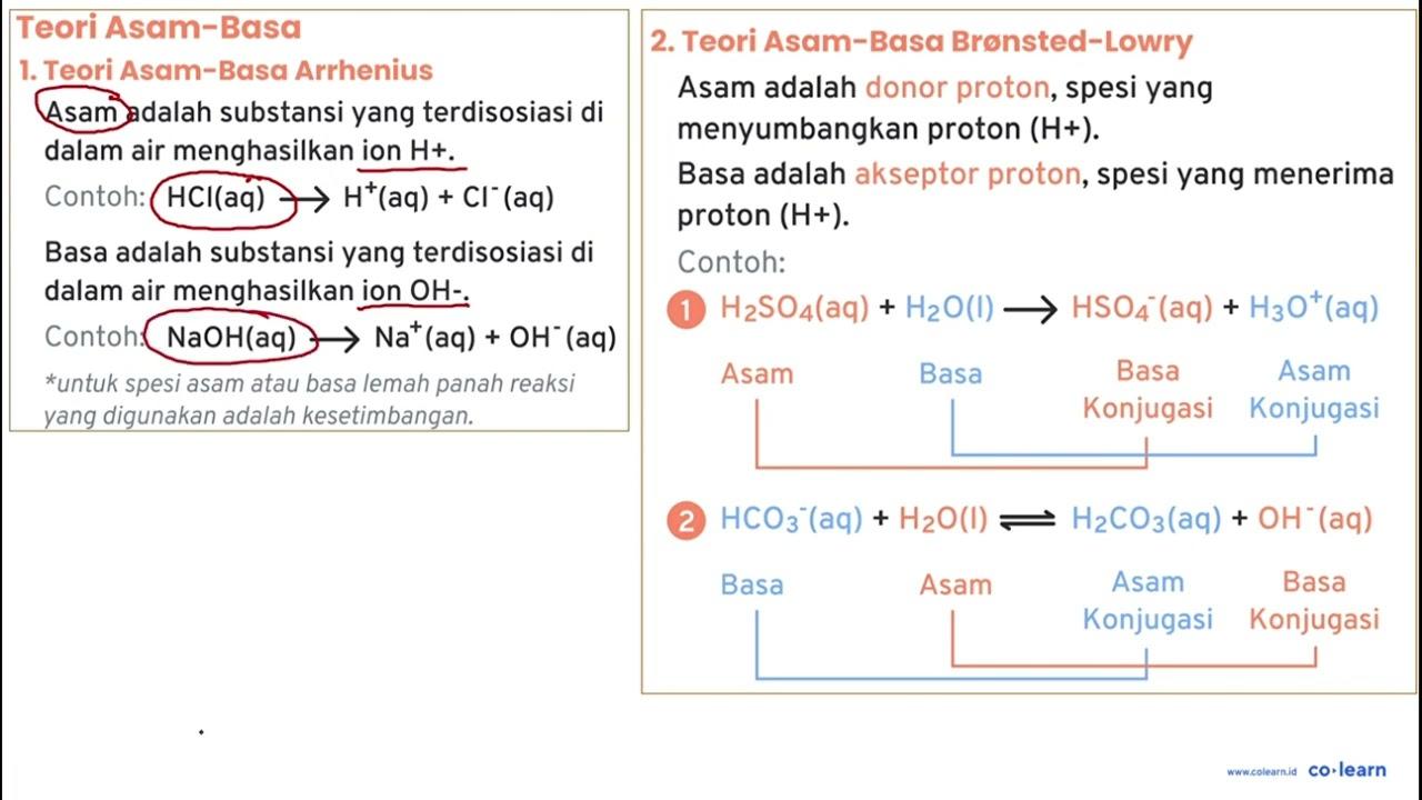 Apabila asam direaksikan dengan basa akan menghasilkan air