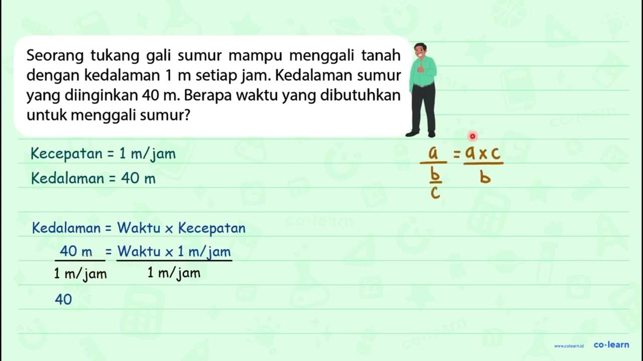 Seorang tukang gali sumur mampu menggali tanah dengan