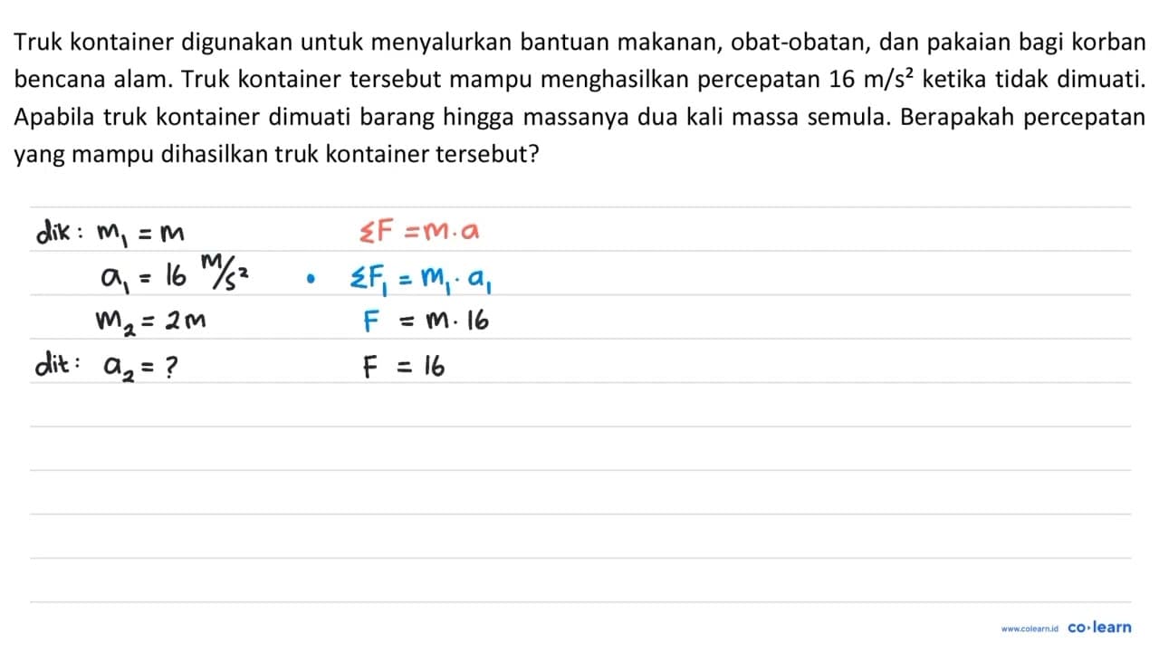 Truk kontainer digunakan untuk menyalurkan bantuan makanan,