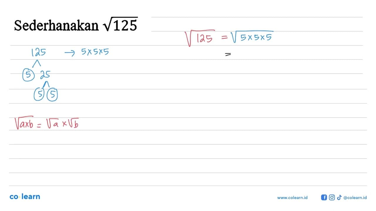 Sederhanakan akar(125)