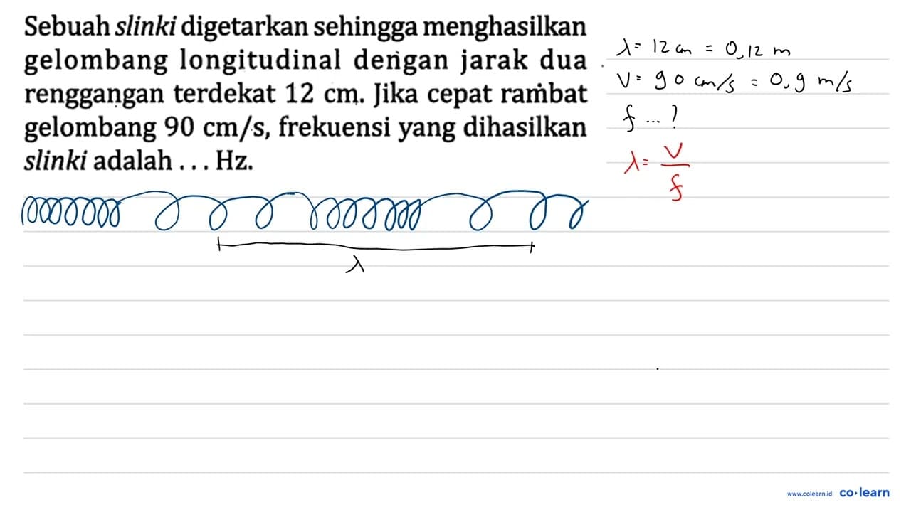 Sebuah slinki digetarkan sehingga menghasilkan gelombang