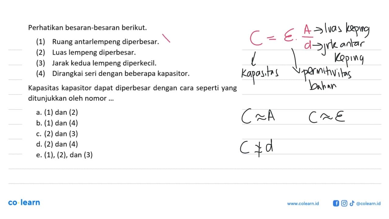 Perhatikan besaran-besaran berikut.(1) Ruang antarlempeng