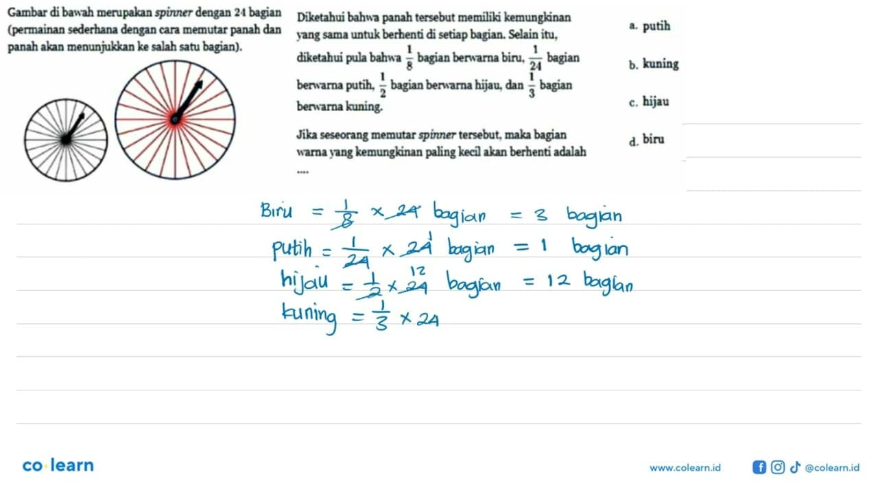 Gambar di bawah merupakan spinner dengan 24 bagian