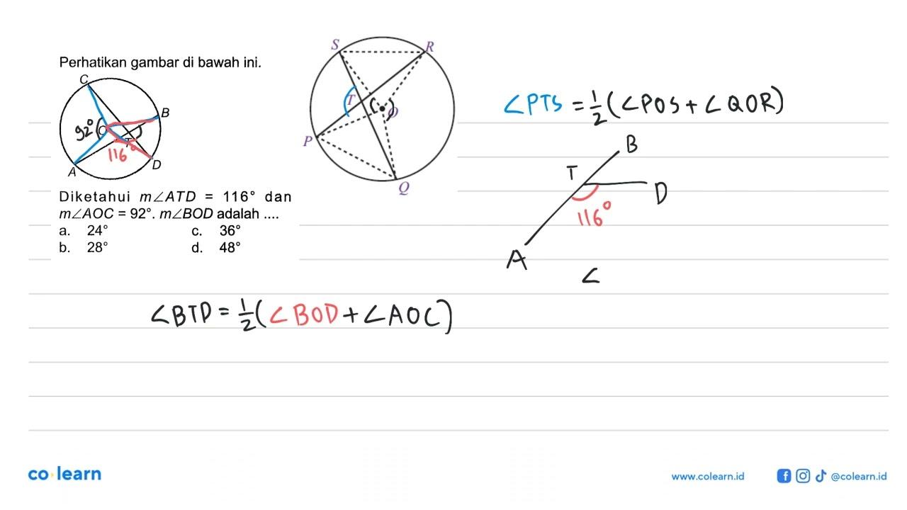Perhatikan gambar di bawah ini.Diketahui m sudut ATD=116